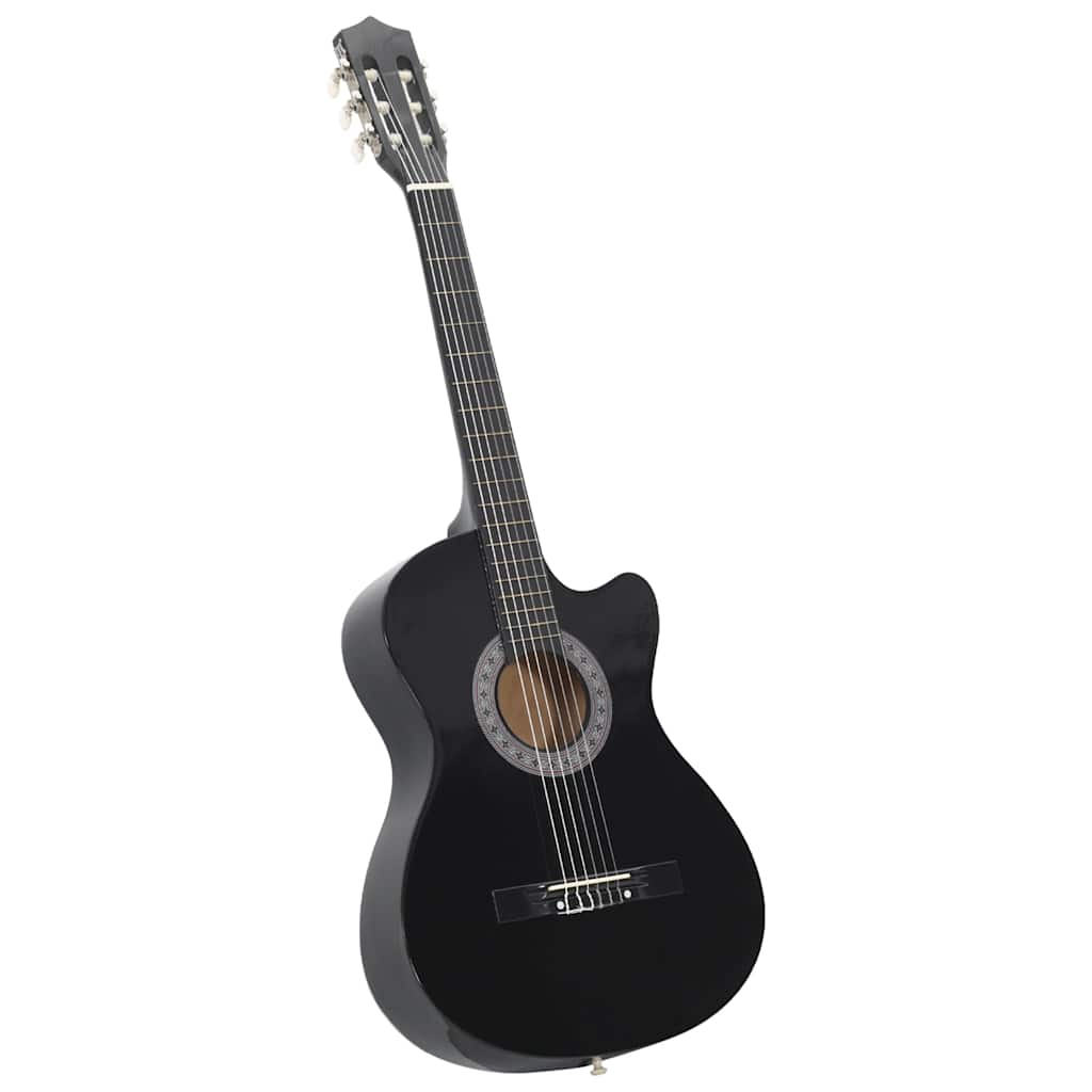 Vidaxl 12-teiliges Gitarrenset mit 6 Saiten Western Classic 38 Schwarz