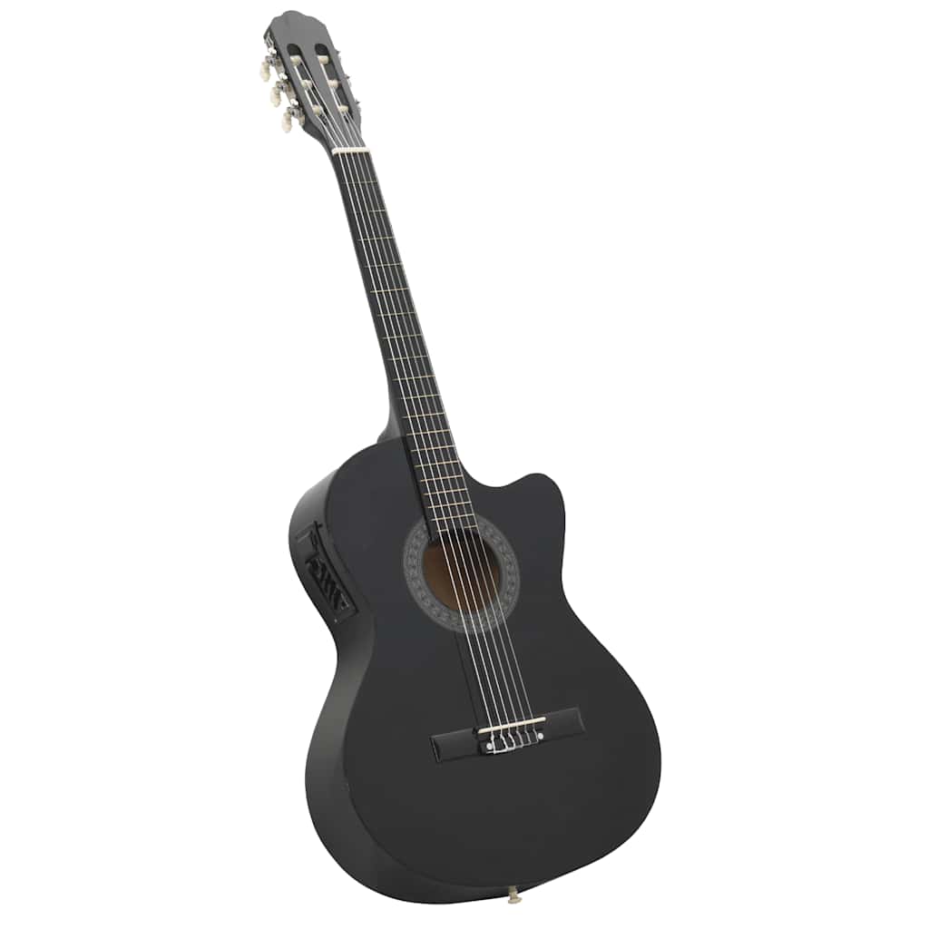 Vidaxl Cutaway-Gitarre mit Equalizer, 6 Saiten, Western Classic, Schwarz