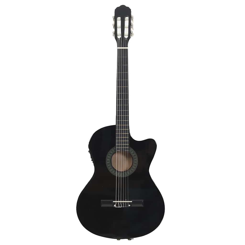 Vidaxl Cutaway-Gitarre mit Equalizer, 6 Saiten, Western Classic, Schwarz