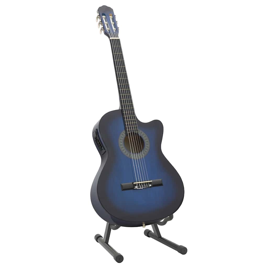 Vidaxl 12-teiliges Gitarrenset mit Equalizer und 6 Saiten Western Blue