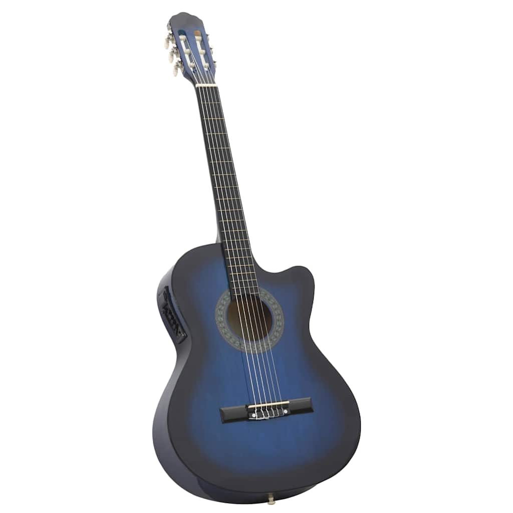 Vidaxl 12-teiliges Gitarrenset mit Equalizer und 6 Saiten Western Blue