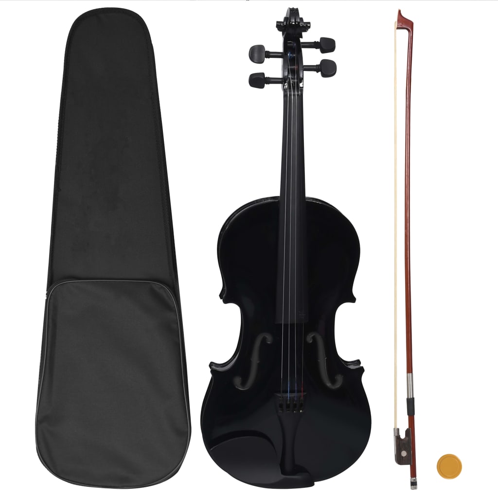 Vidaxl Violinenset mit Bogen und Kinnhalter 4 4 schwarz