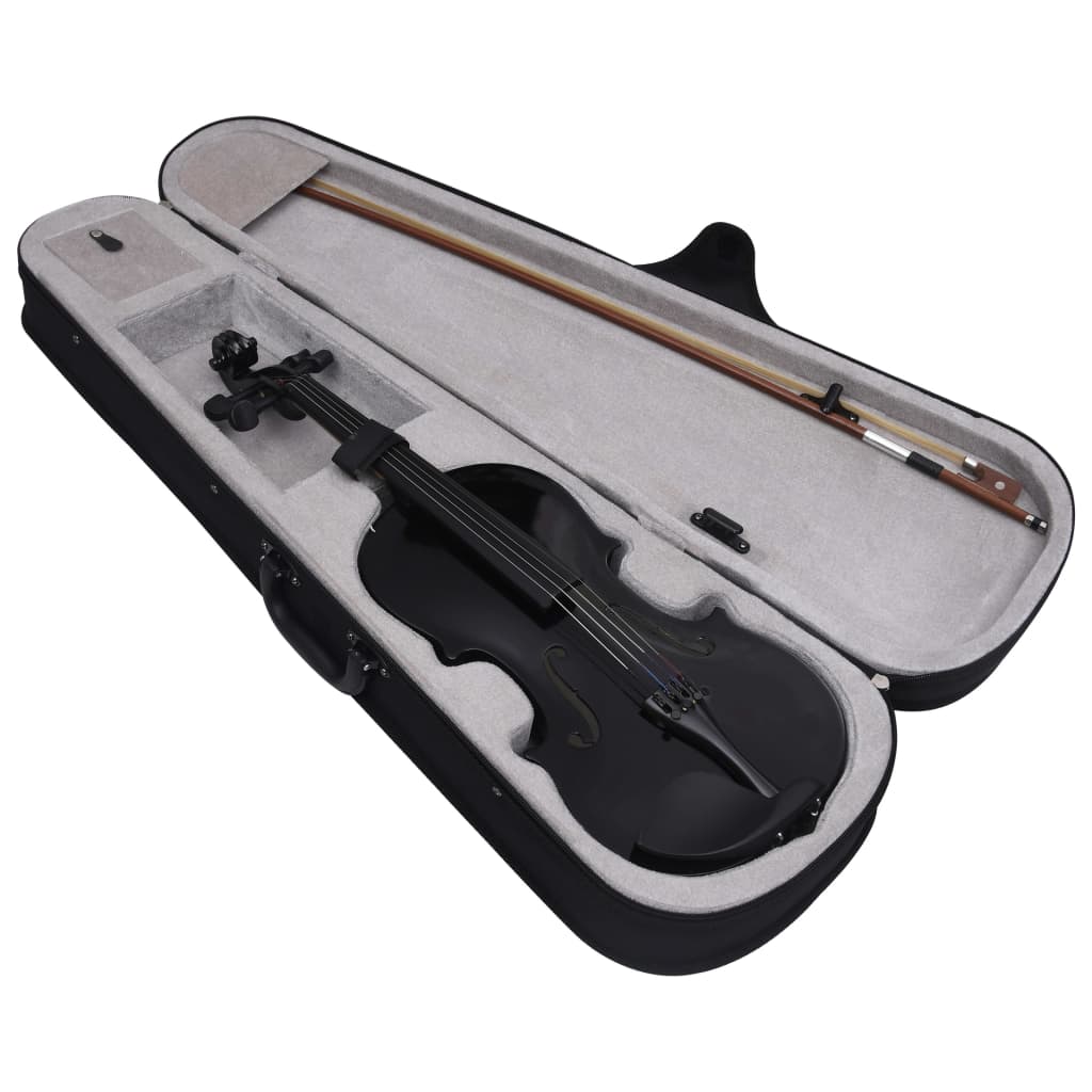 Vidaxl Violinenset mit Bogen und Kinnhalter 4 4 schwarz