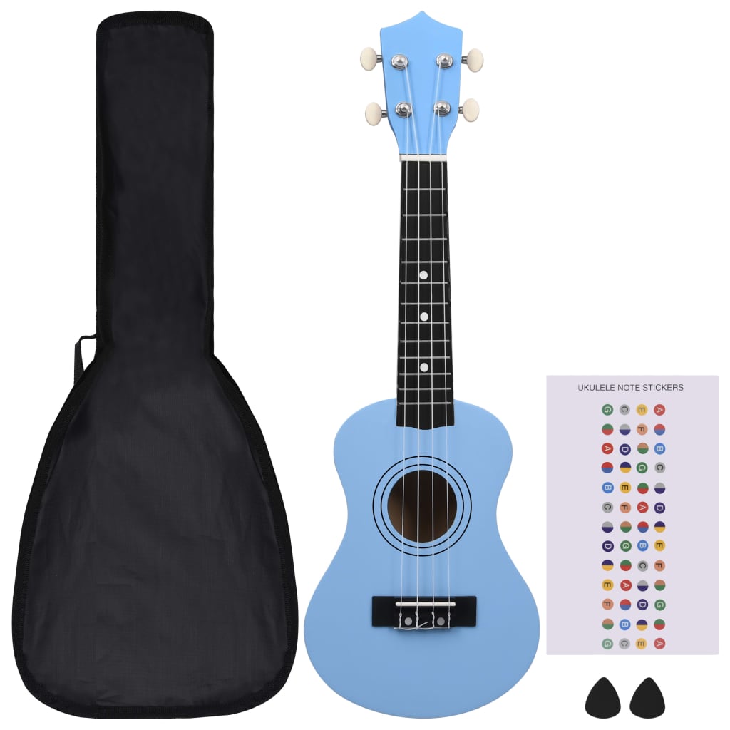 Vidaxl Ukulele-Set mit Tasche für Kinder Sopran 21'' blau