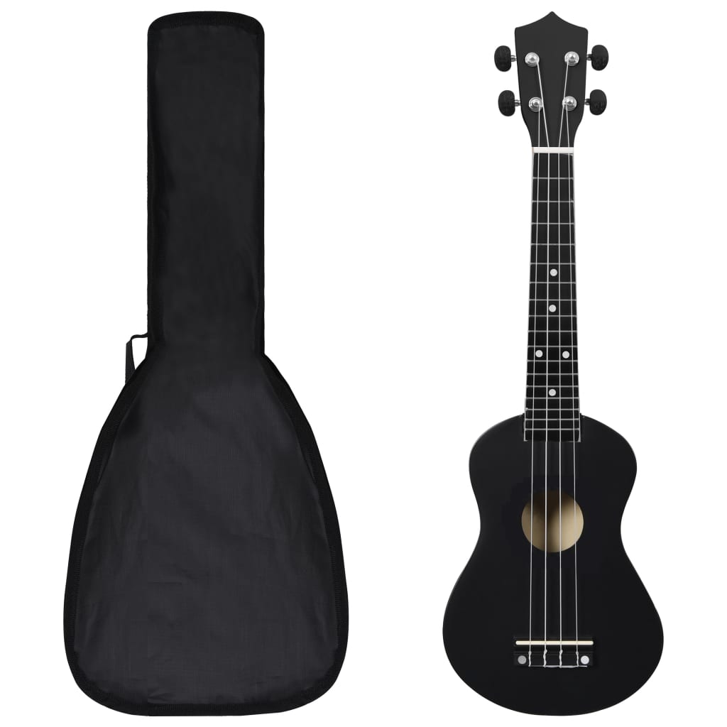 Vidaxl Ukulele-Set mit Tasche für Kinder Sopran 23'' schwarz