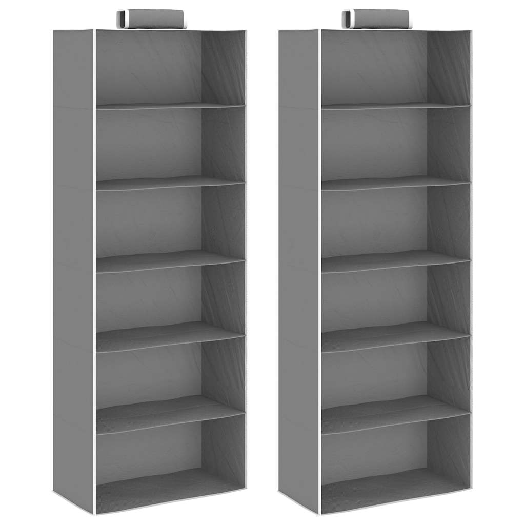 Organizzatori di abbigliamento Vidaxl sospeso 2 m tessuti per 6 ripiani