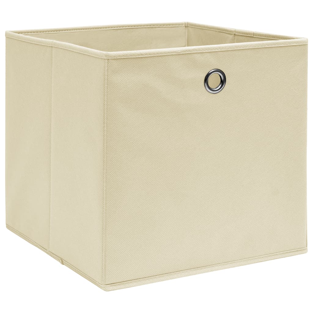 Vidaxl storage boxes 4 pcs 32x32x32 cm fabric cream-colored