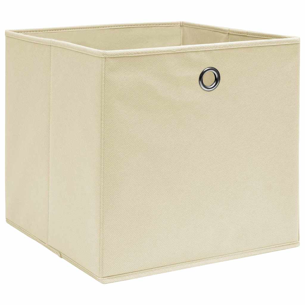 Vidaxl lagringsbokser 10 stk 32x32x32 cm stoffkrem -farget