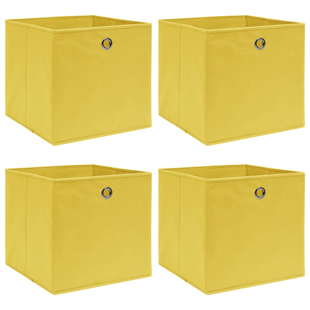Vidaxl storage boxes 4 pcs 32x32x32 cm fabric yellow