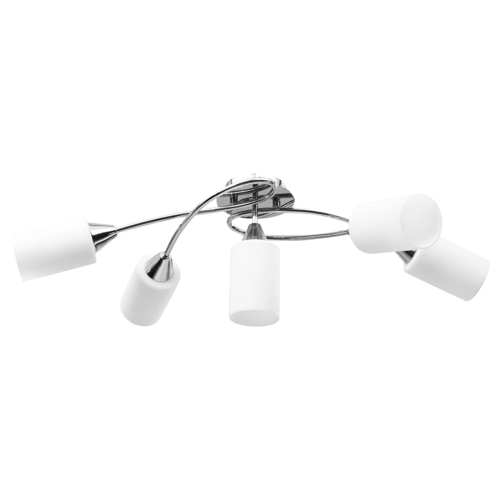 Vidaxl Lampada a soffitto con tappi cilindrici ceramici 5xe14 bianco