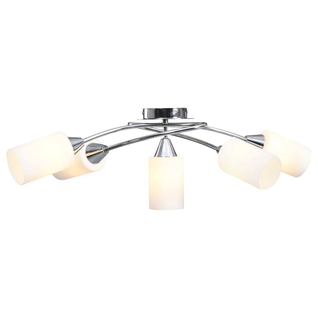 Vidaxl Lampada a soffitto con tappi cilindrici ceramici 5xe14 bianco