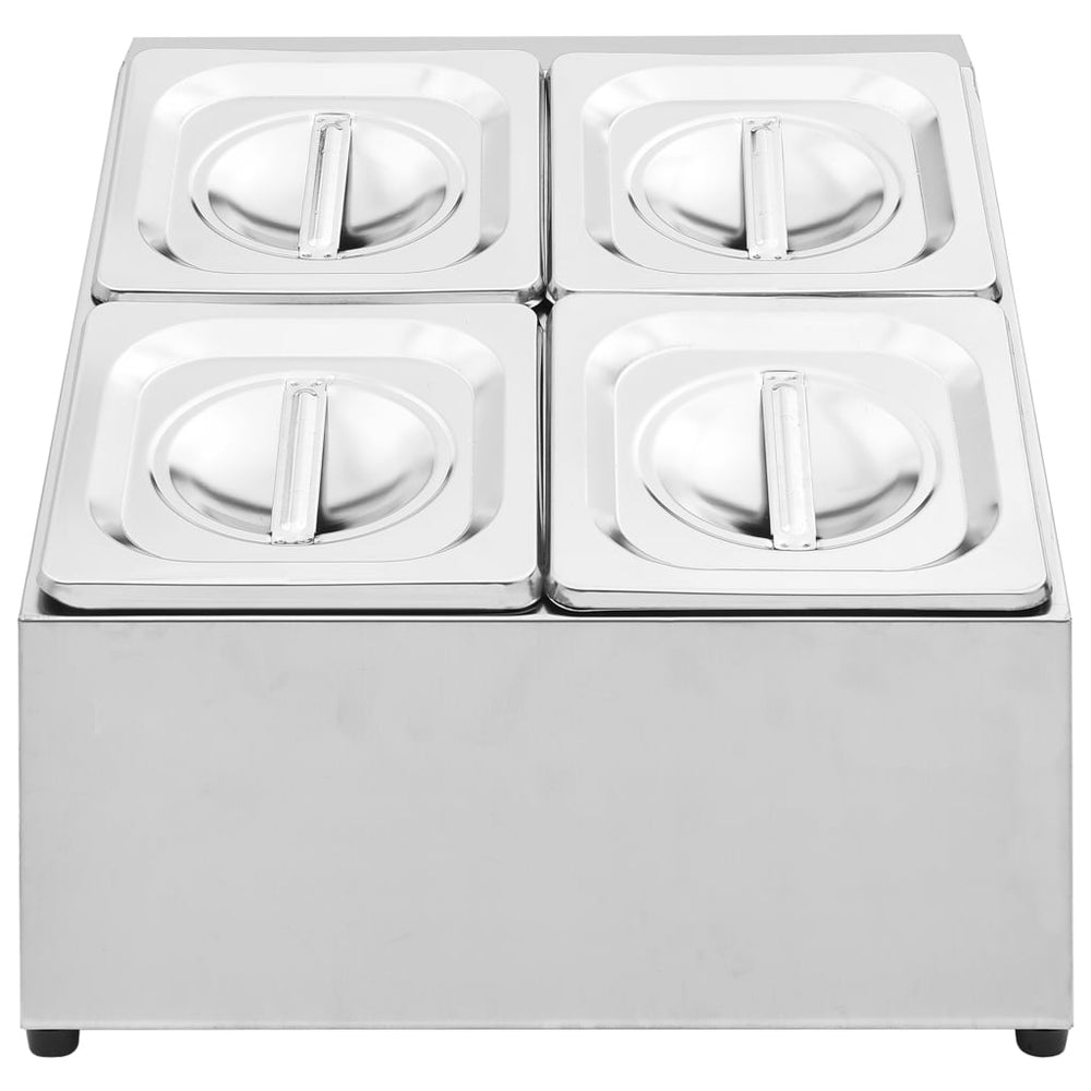 Vidaxl Gastronorm Pan Holder with 4 gn 1 6 Pans Stainless Steel