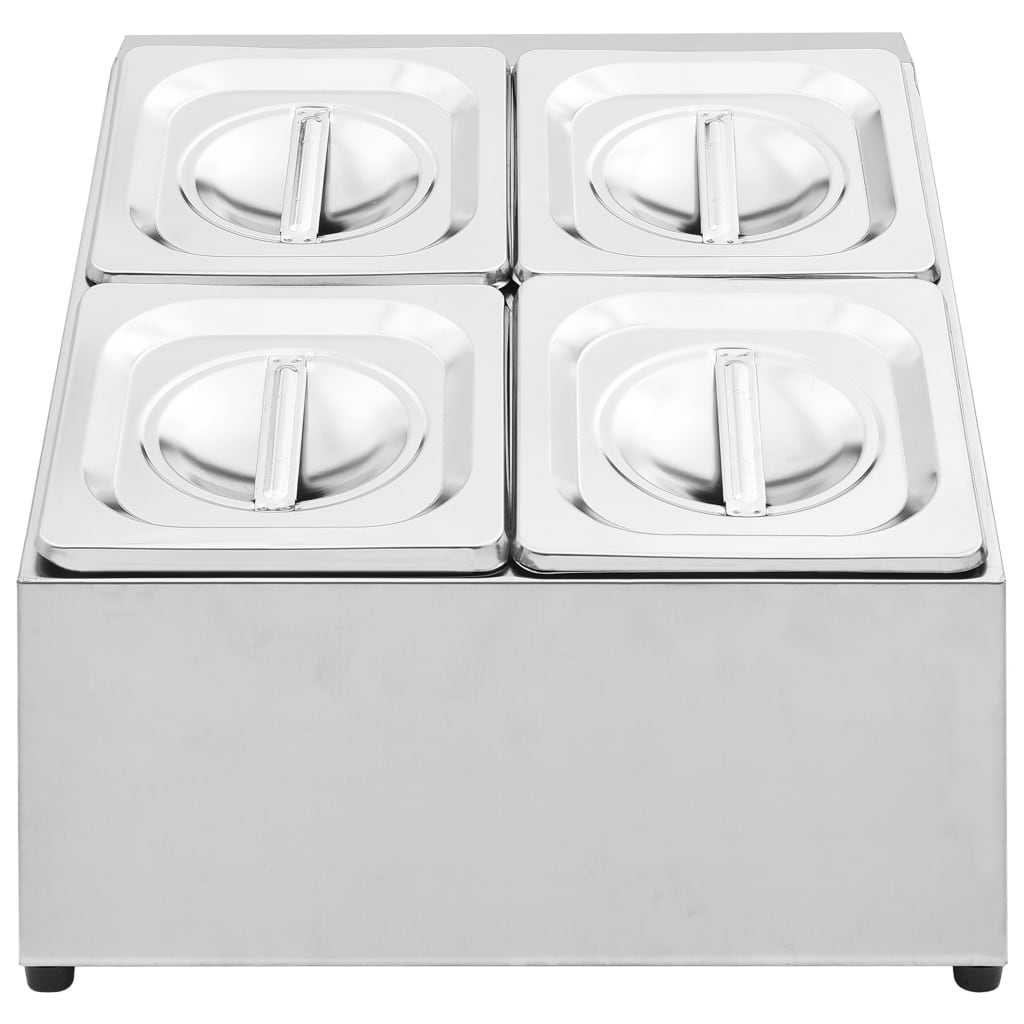 Vidaxl gastronormbakkouter z 4 GN 1 6 Bakken ze stali nierdzewnej