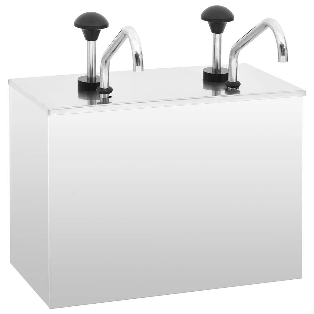 Vidaxl sauce dispenser 2x3.5 l stainless steel