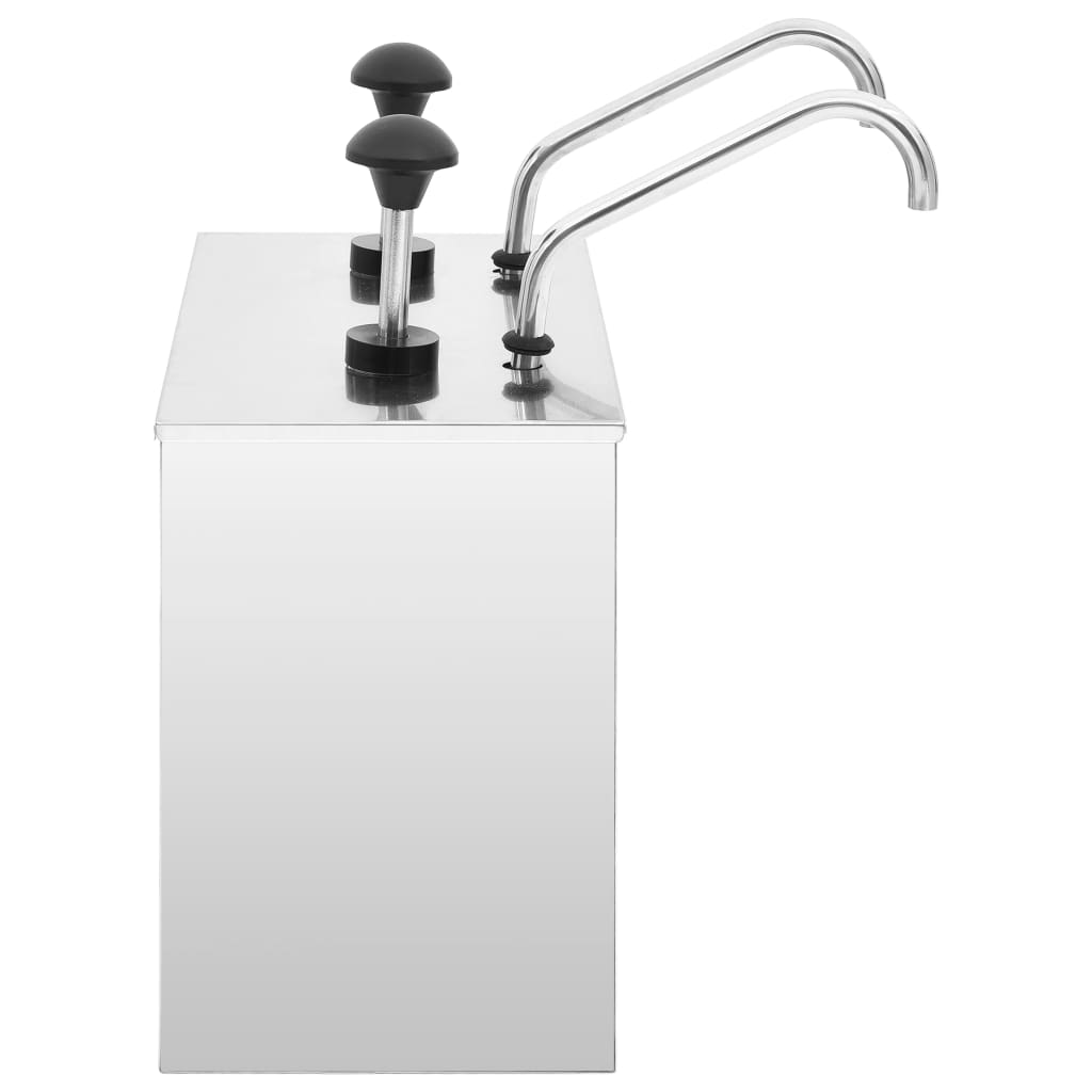 Vidaxl sauce dispenser 2x3.5 l stainless steel