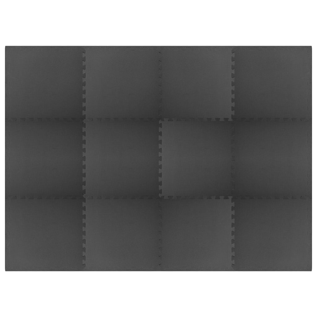 Vidaxl vloermatten 12 st 4,32 ㎡ eva-schuim zwart