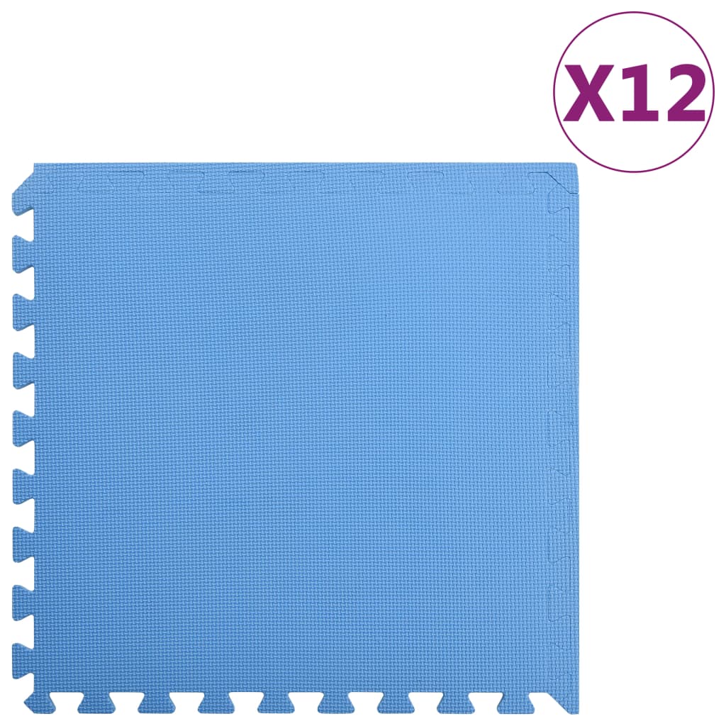 Vidaxl floor mats 12 pcs 4.32 ㎡ eva foam blue
