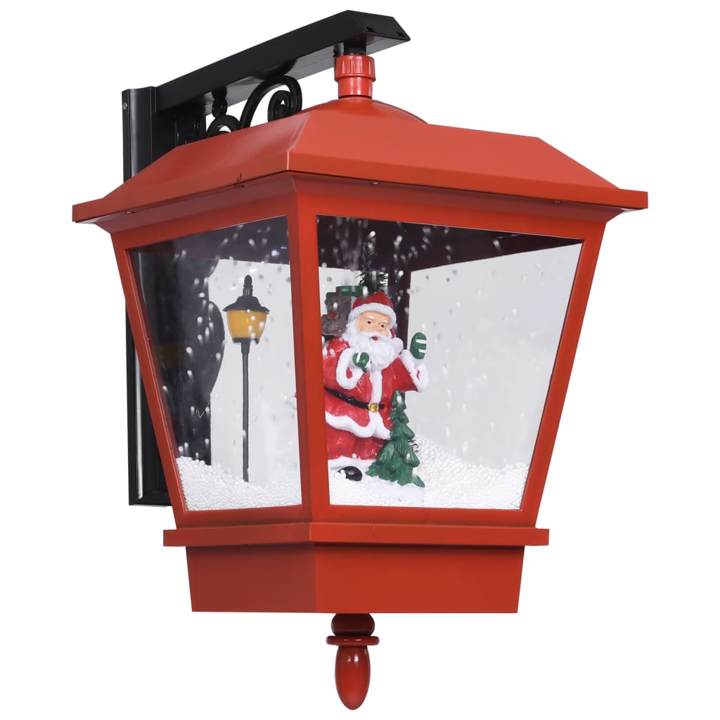 Vidaxl Christmas Wall Lamp with LED Lights and Santa Claus 40x27x45 cm Red