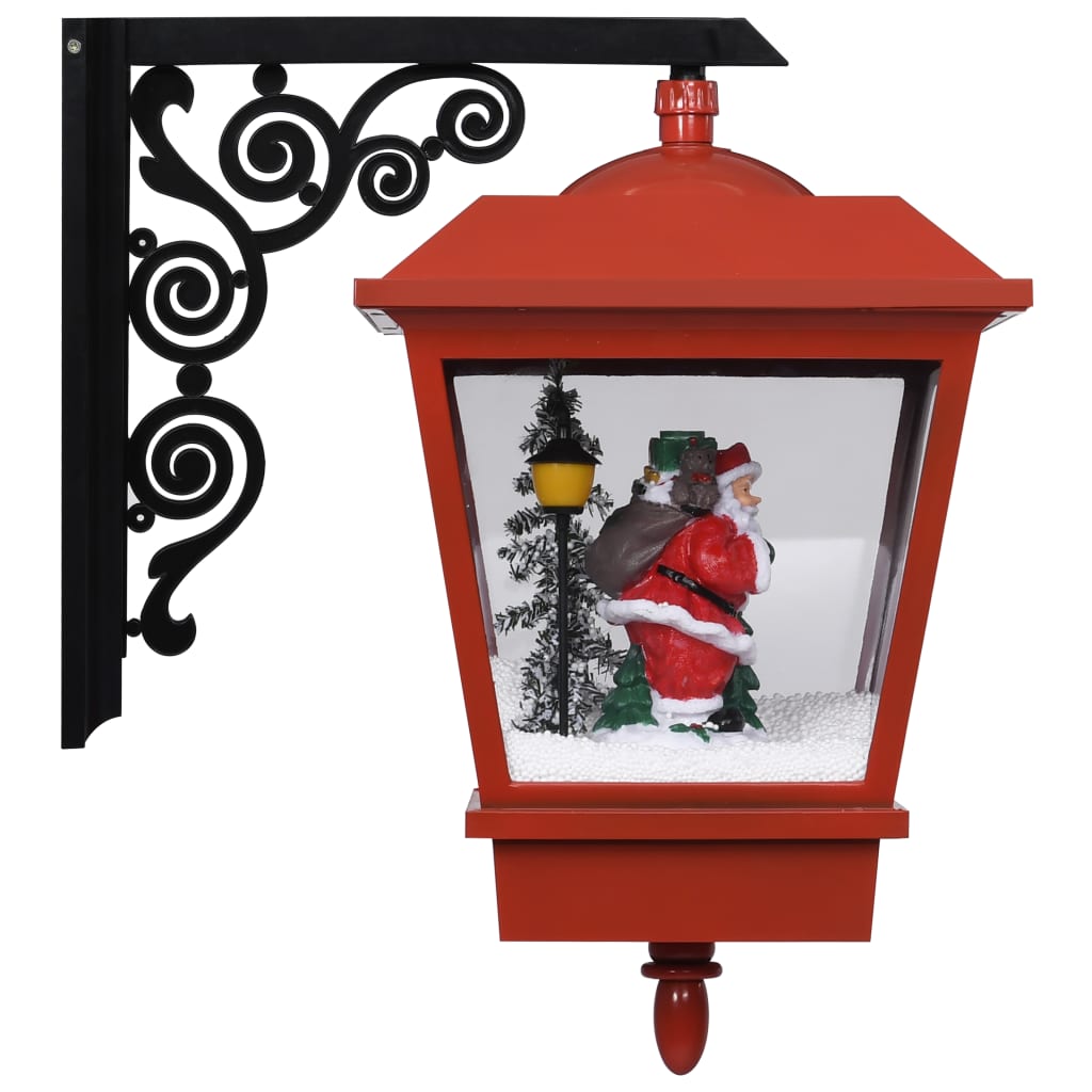 Vidaxl Christmas Wall Lamp with LED Lights and Santa Claus 40x27x45 cm Red