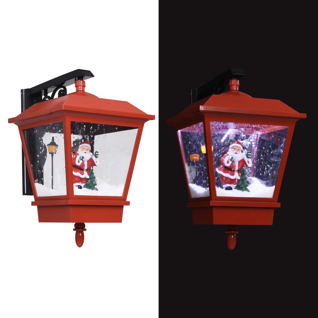 Vidaxl Christmas Wall Lamp with LED Lights and Santa Claus 40x27x45 cm Red