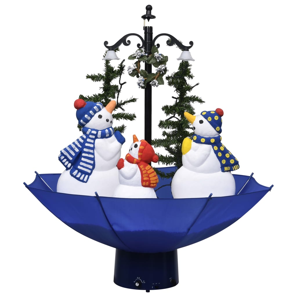 Vidaxx Christmas tree snowing with umbrella base 75 cm PVC blue