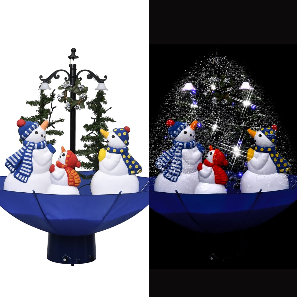 Vidaxx Christmas tree snowing with umbrella base 75 cm PVC blue
