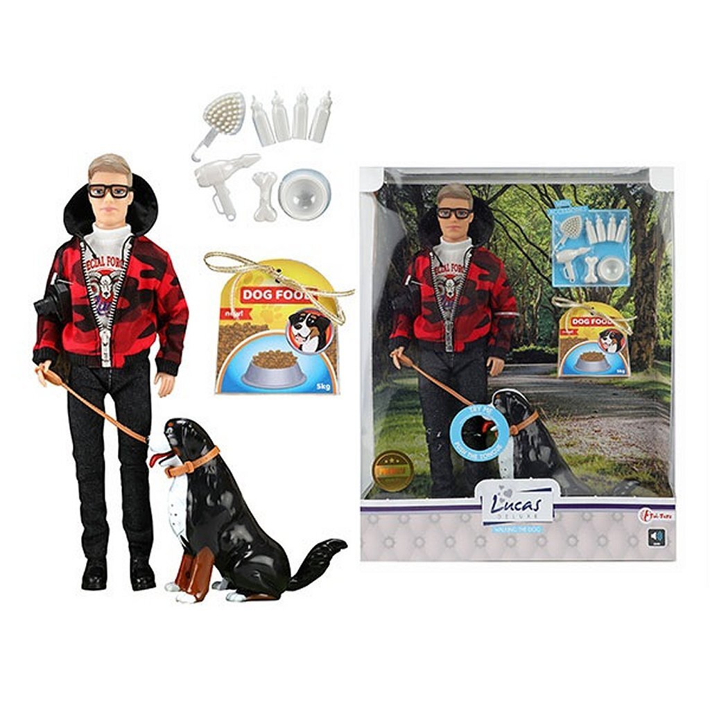 Poupée ado Lucas + chien avec son
