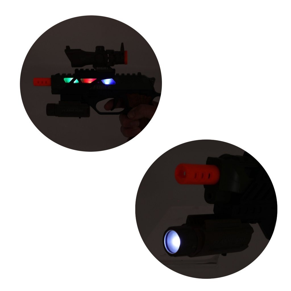 Toi-tysys alfox Gun militäresch mat Liicht an Toun a Flashlight