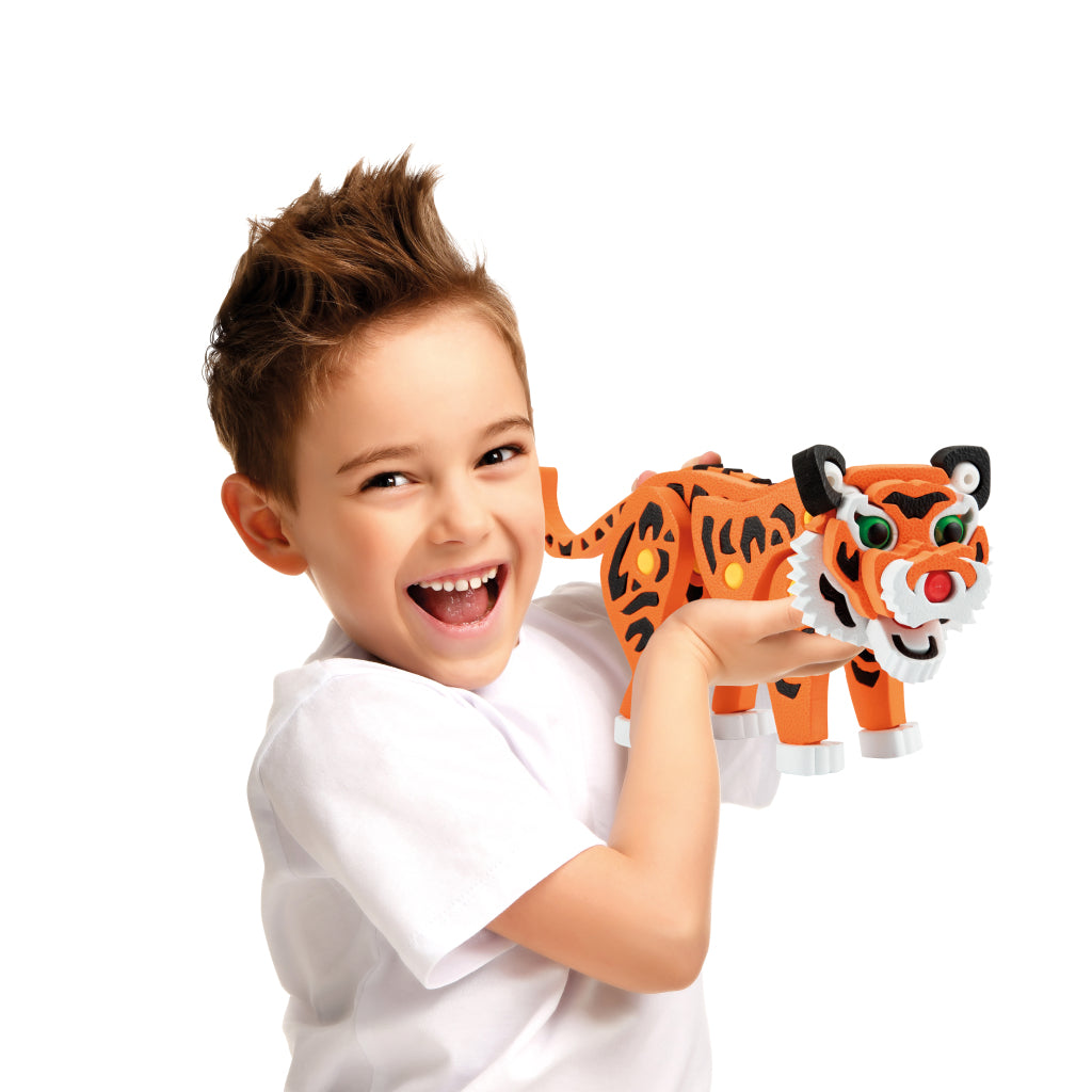 Toi-toys 3D-Puzzle Tiger Junior 31,5 cm Schaumstoff orange 121-teilig