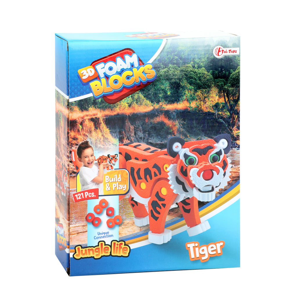 Toi-toys 3D-Puzzle Tiger Junior 31,5 cm Schaumstoff orange 121-teilig