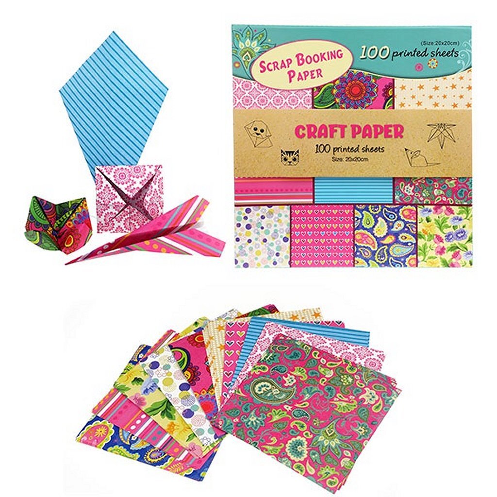 Toi-toys craft paper set 100 printed sheets 20x20cm