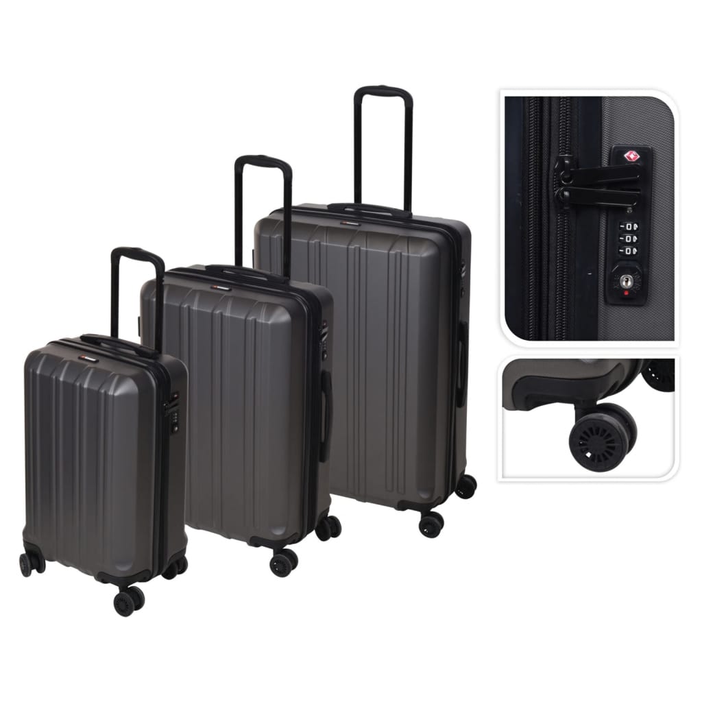 ProWorld ProWorld suitcase 3-píosa socraithe le TSA glas dubh