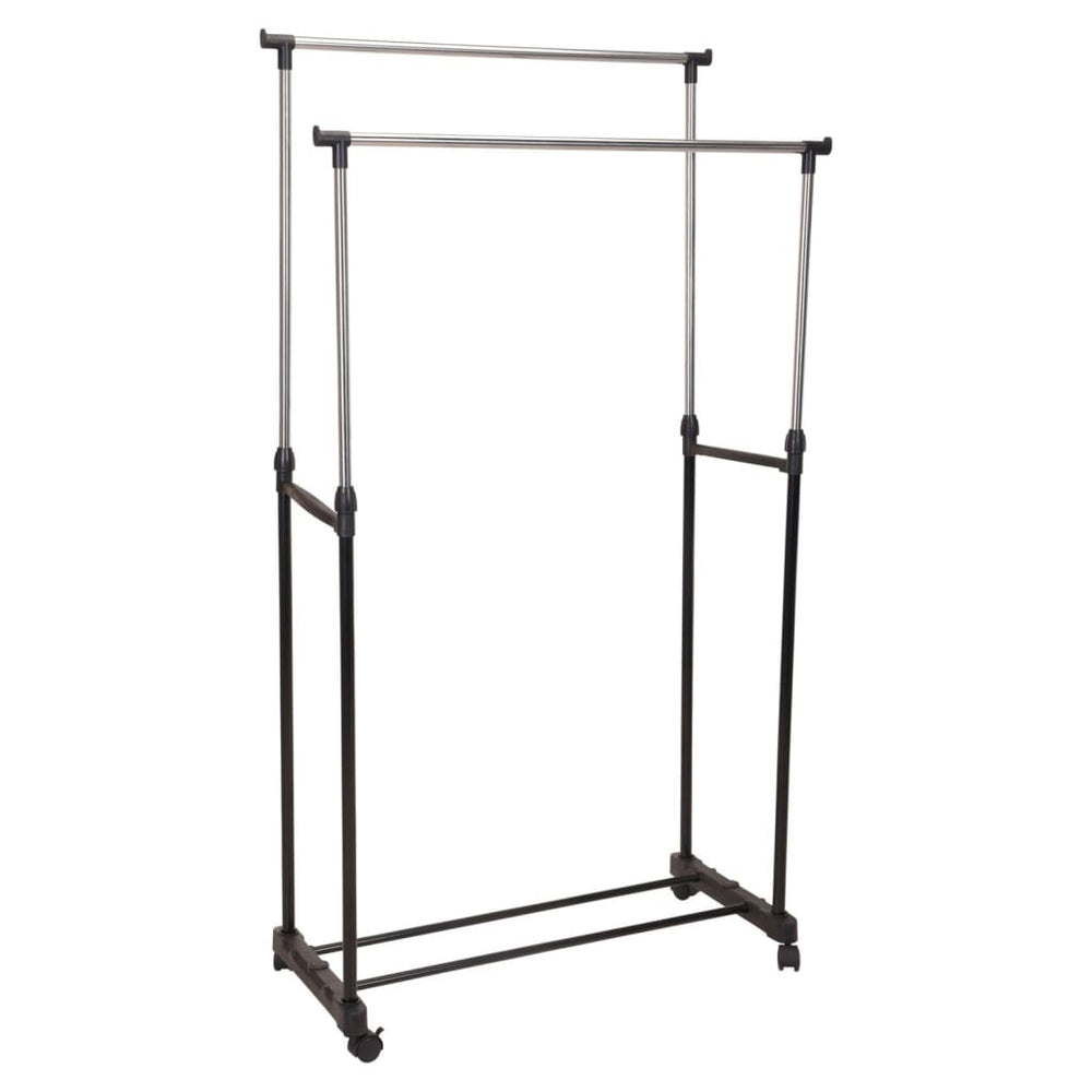 Soluzioni di stoccaggio rack per abbigliamento con ruote doppie 80x42x (90-160) cm