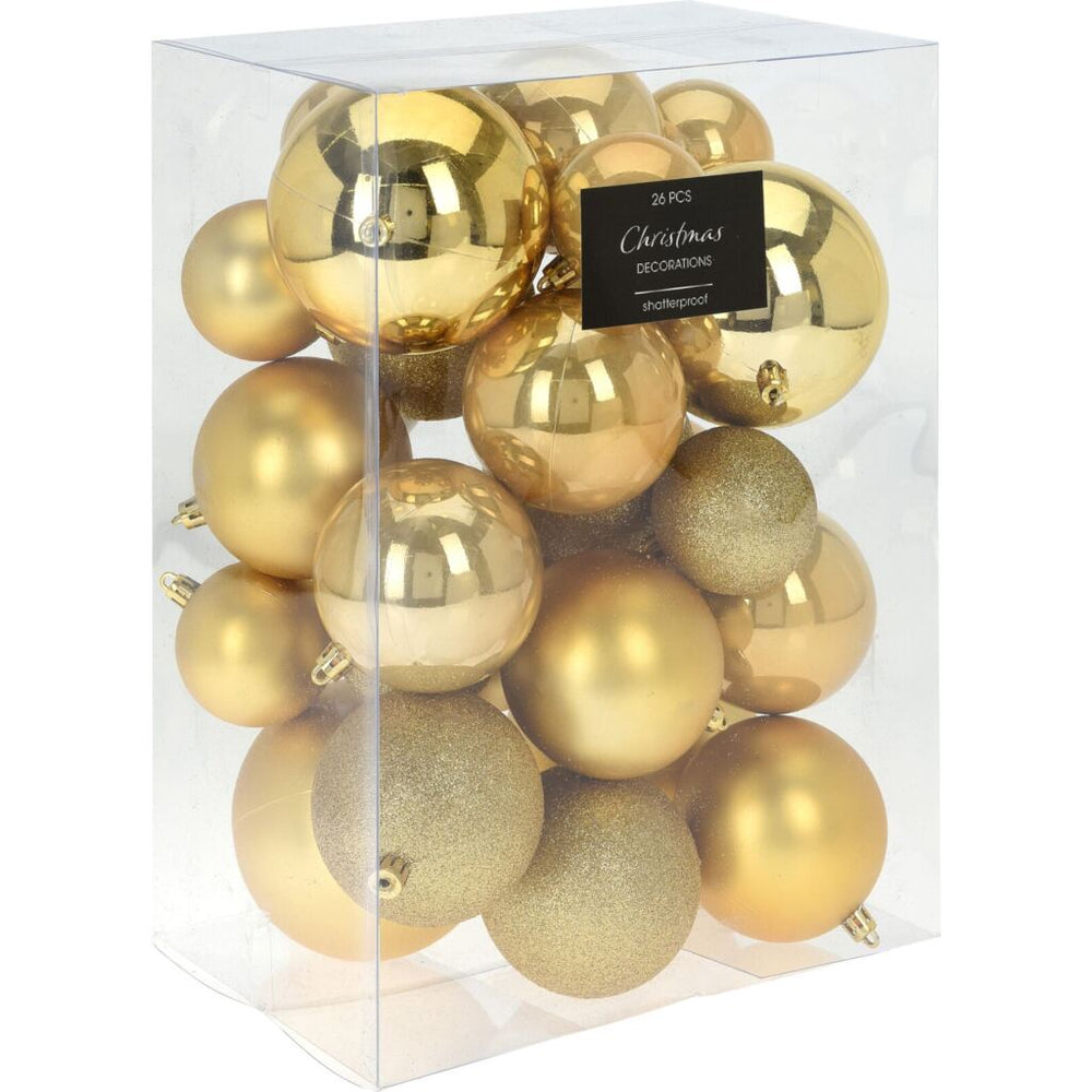 Other brands Christmas balls 26 pieces gold