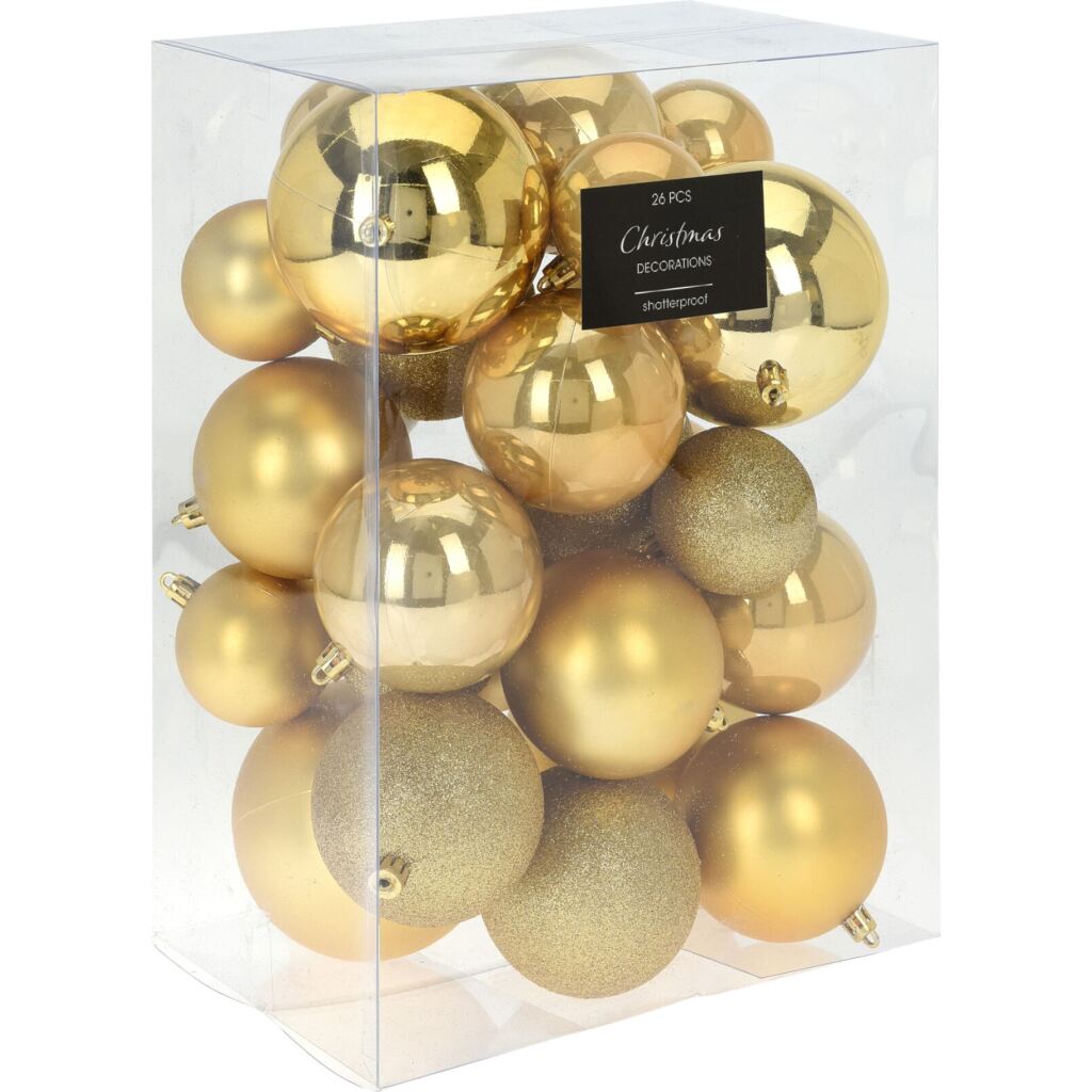 Other brands Christmas balls 26 pieces gold