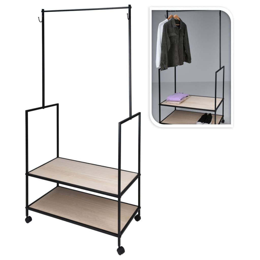 H S Collection clothing rack with 2 hooks metal