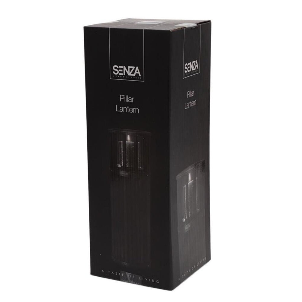 Senza lantern pillar 40 cm black wood