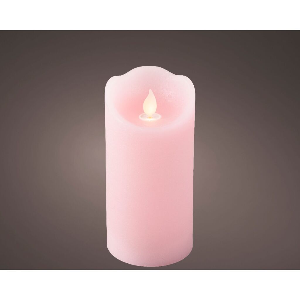 Other brands LED waving candle 15x7.5 cm pink