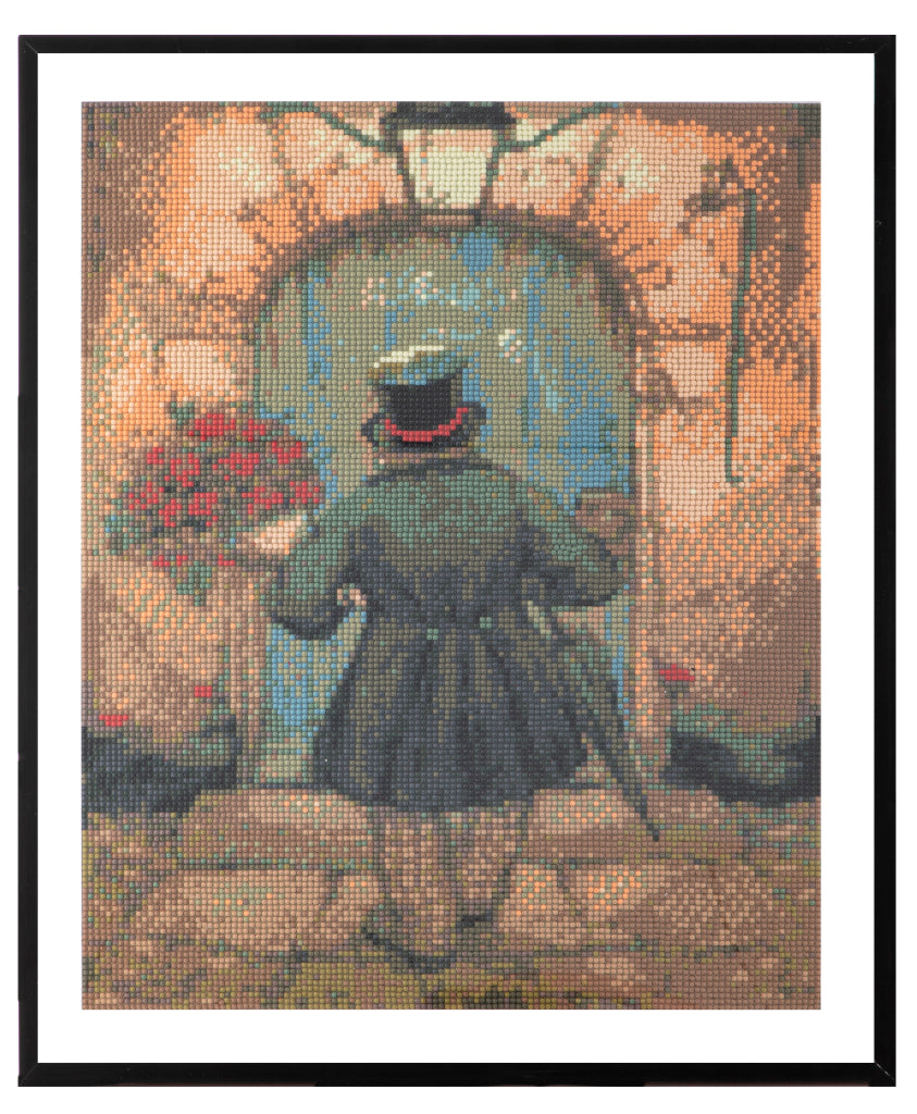 Grafix diamond painting anton pieck man with roses 40x50cm
