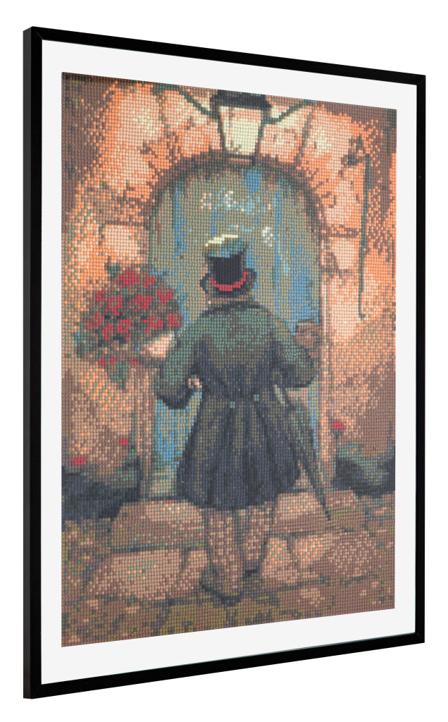 Grafix diamond painting anton pieck man with roses 40x50cm