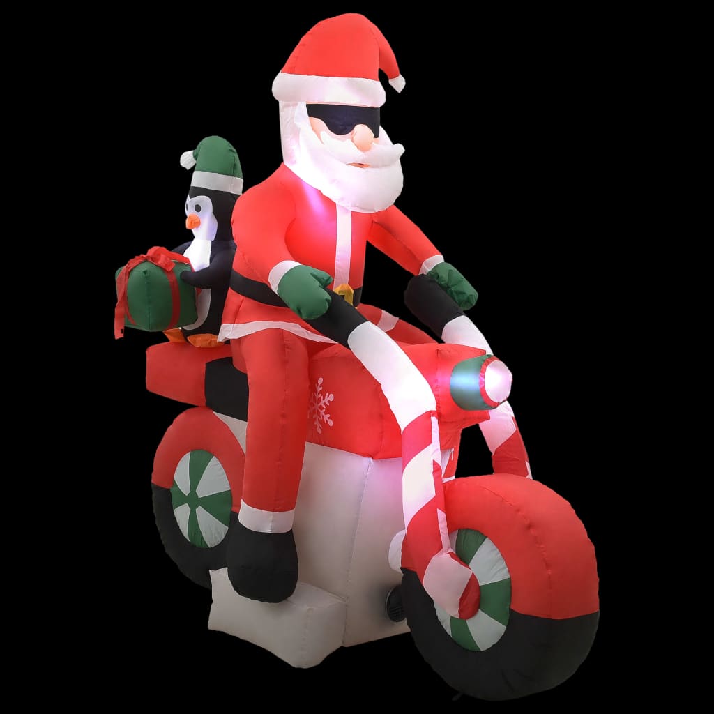 Vidaxl Inflatable Santa Claus on Motorcycle LED IP44 160 cm