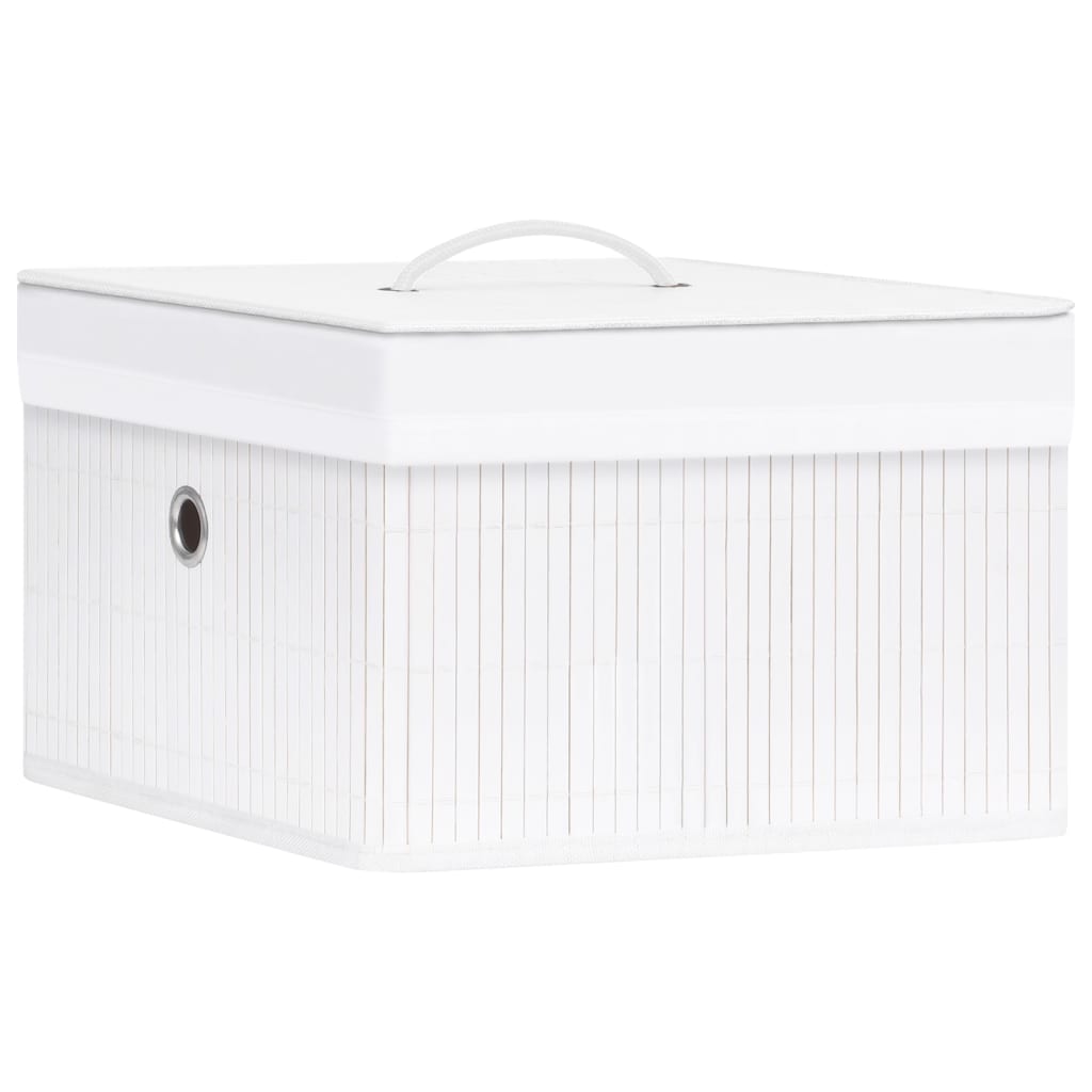 Vidaxl storage boxes 4 pcs bamboo white