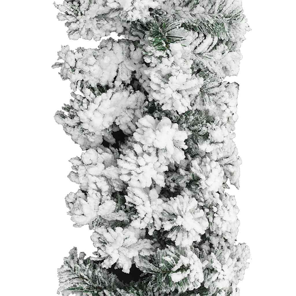 Vidaxl Christmas garland with snow 20 m PVC green