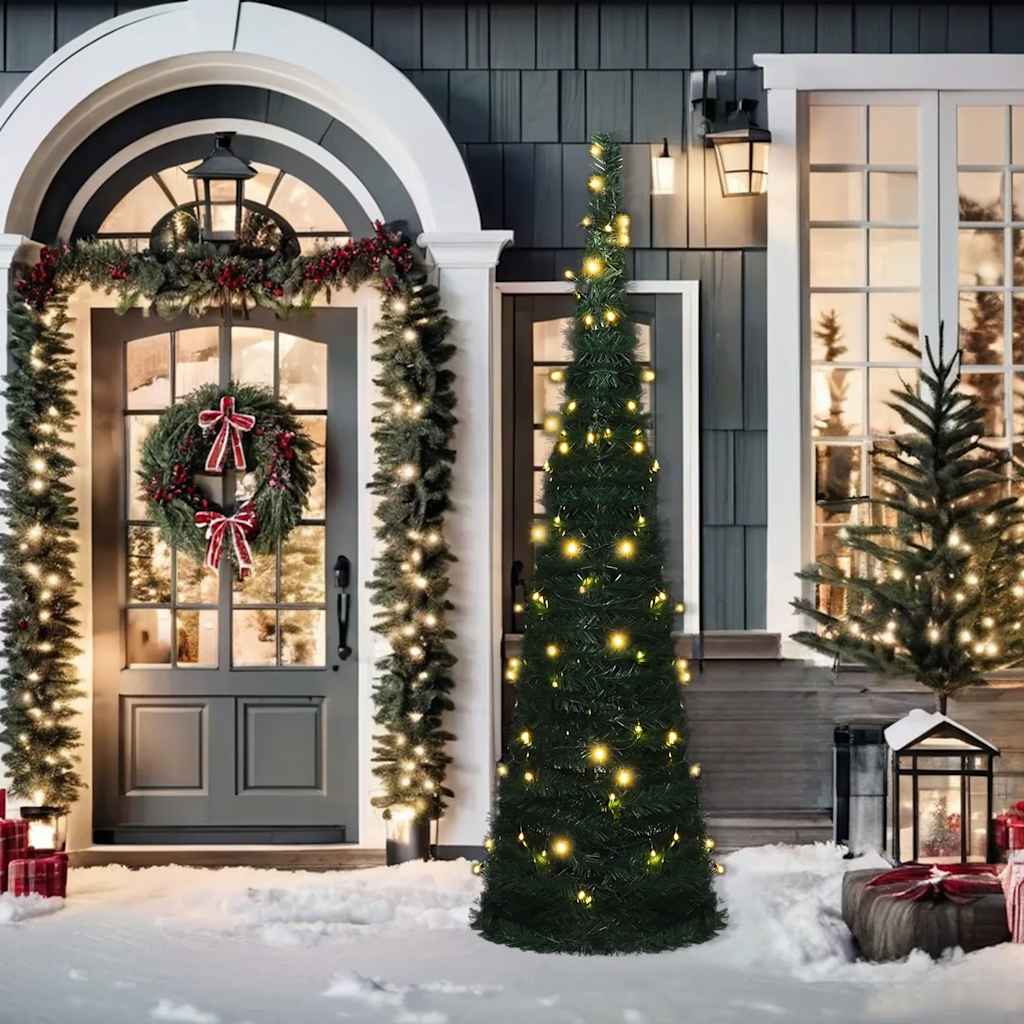 Vidaxl Kunstkerstboom mit Beleuchtung Pop-up 150 cm Grün