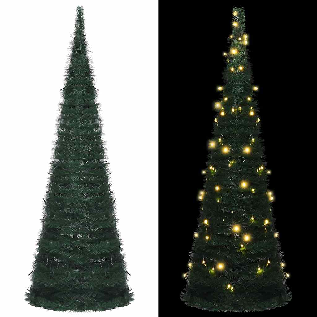 Vidaxl artificial Christmas tree with lights pop-up 180 cm green