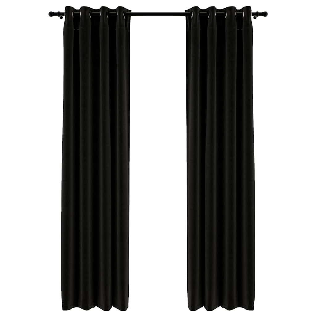 Vidaxl curtains linen look blackout 2 pcs 140x225 cm anthracite