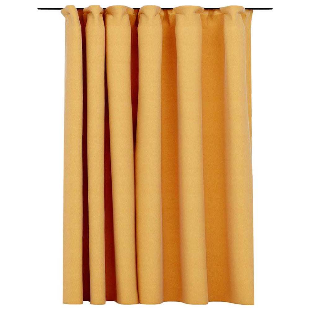Vidaxl linen-look blackout curtain with hooks 290x245 cm yellow