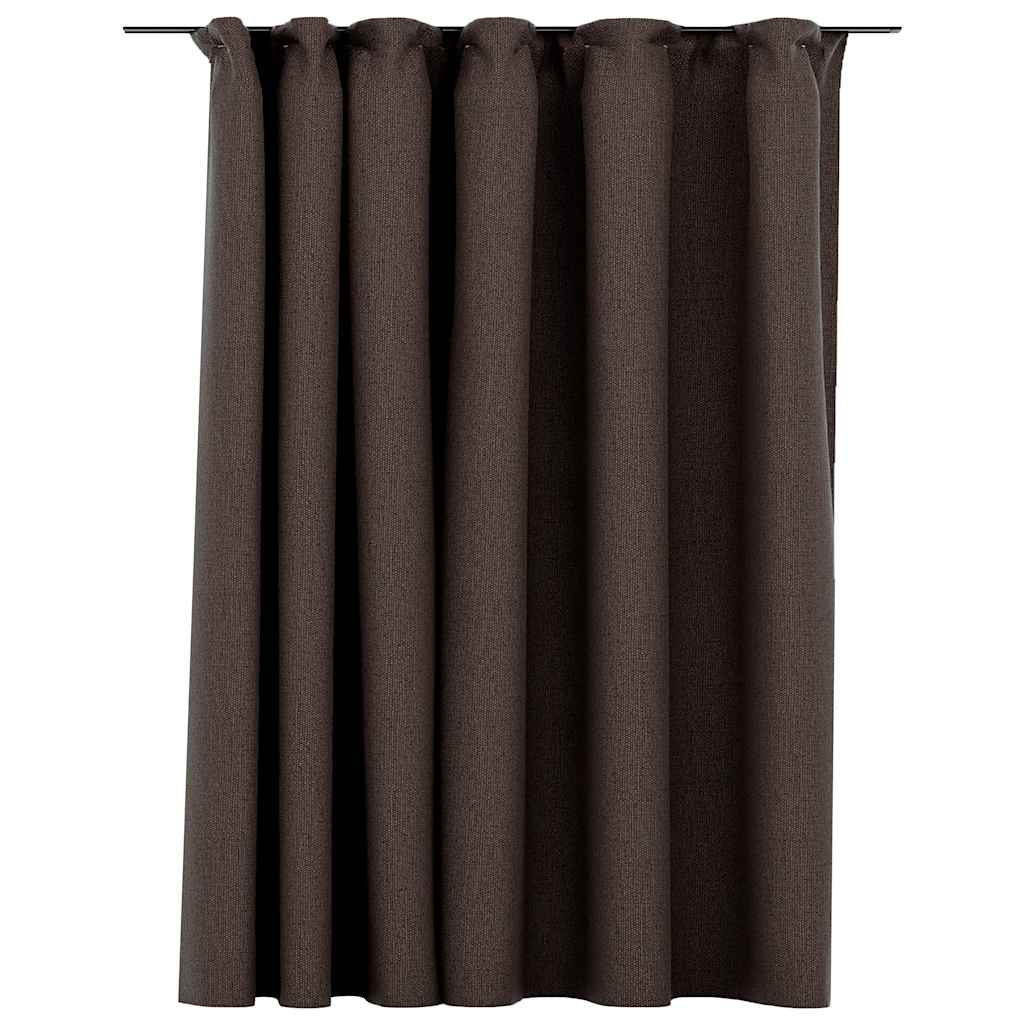 Vidaxl linen-look blackout curtain with hooks 290x245 cm taupe