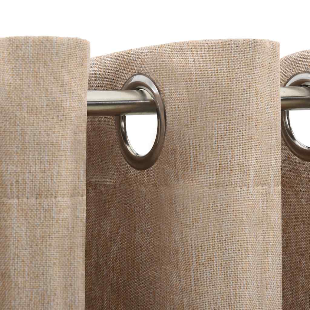 Vidaxl curtains linen look blackout eyelets 2 pcs 140x245 cm beige