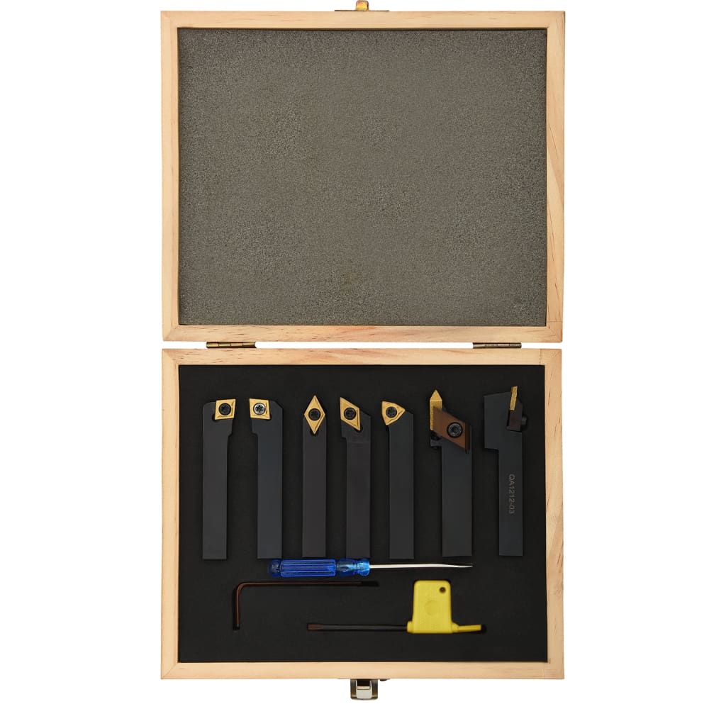 Vidaxl 12-Piece Turning Tool Set Indexable 80 mm 12x12 mm